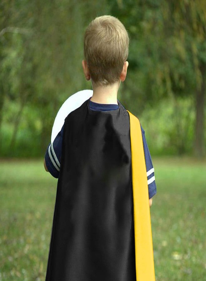 Mizzuco Superhero Capes for Kids Cloak with Mask Halloween Costumes and Party Dress up 2PCS（Black+Blue+Yellow - Image 4